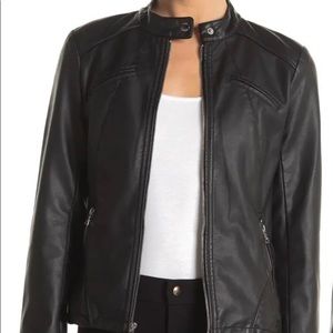 Never worn - Guess Faux Leather Racer Jacket